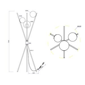 Φωτιστικό Δαπέδου Trio Lighting   3xE14 Μαύρο Ματ Μεταλλικό    403400317