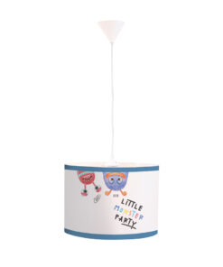 Κρεμαστό παιδικό φωτιστικό little monster από καπέλο και λευκή ανάρτηση D:35cm 4035