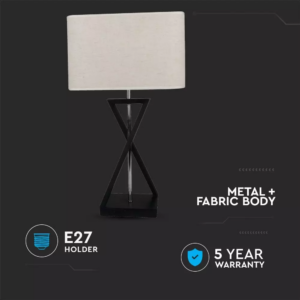 Επιτραπέζιο φωτιστικό Ivory Lamp, με υφασμάτινο τετράγωνο αμπαζούρ στο χρώμα της μόκας V-TAC – 40381