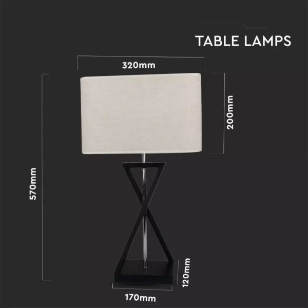 Επιτραπέζιο φωτιστικό Ivory Lamp, με υφασμάτινο τετράγωνο αμπαζούρ στο χρώμα της μόκας V-TAC – 40381