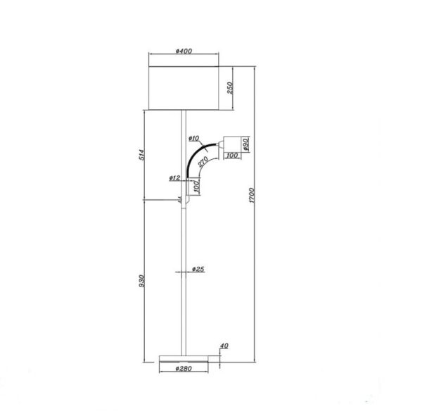 Φωτιστικό Δαπέδου Trio Lighting   E27 Νίκελ Ματ Μεταλλικό  403900201