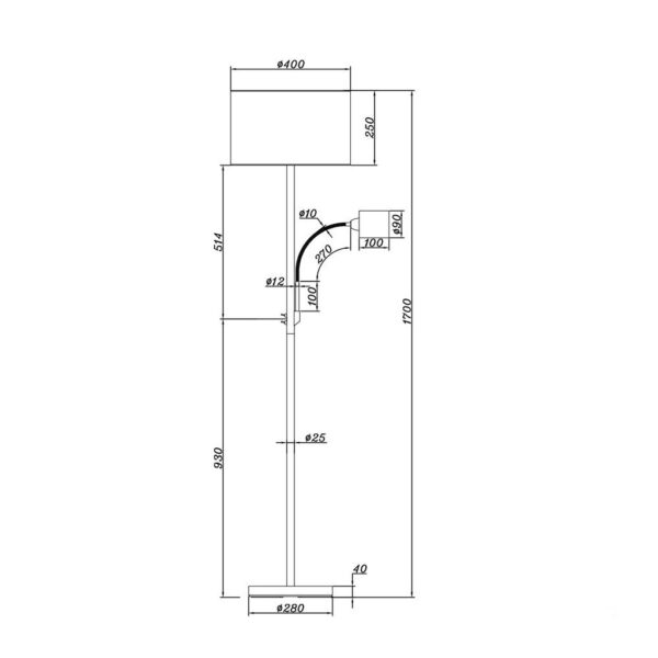 Φωτιστικό Δαπέδου Trio Lighting   E27 Νίκελ Ματ Μεταλλικό  403900211