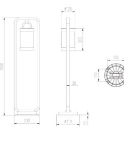 Κολωνάκι Trio Lighting E27 Ανθρακί Αλουμίνιο IP44 404160142