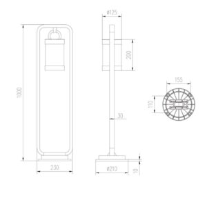 Κολωνάκι Trio Lighting   E27 Ανθρακί Αλουμίνιο   IP44 404160142