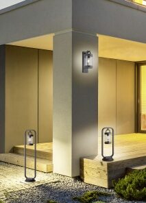 Κολωνάκι Trio Lighting E27 Ανθρακί Αλουμίνιο IP44 404160142