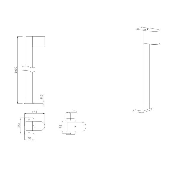 Κολωνάκι Trio Lighting   GU10 Ανθρακί Αλουμίνιο   IP44 404260142