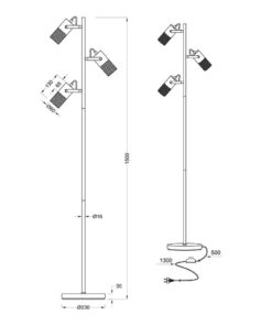 Φωτιστικό Δαπέδου Trio Lighting E14 Μαύρο Ματ Μεταλλικό 404300332