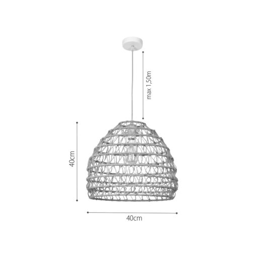 InLight Κρεμαστό Φωτιστικό από σχοινί 1xE27 D:40cm (4047-A)
