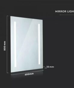 Καθρέφτης LED Αντιθαμβωτικός Φωτιζόμενος 42W με Διακόπτη Αφής V-TAC 80x60cm Ψυχρό Λευκό 6400K – 2140471