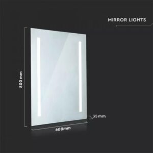 Καθρέφτης LED Αντιθαμβωτικός Φωτιζόμενος 42W με Διακόπτη Αφής V-TAC 80x60cm Ψυχρό Λευκό 6400K – 2140471