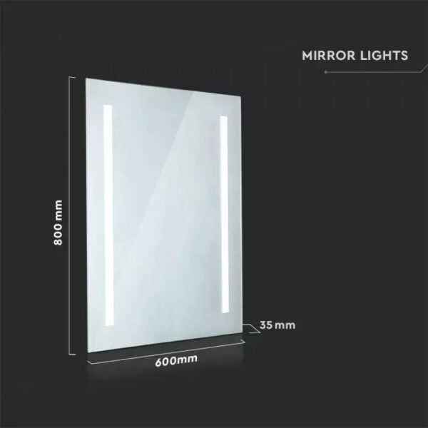 Καθρέφτης LED Αντιθαμβωτικός Φωτιζόμενος 42W με Διακόπτη Αφής V-TAC 80x60cm Ψυχρό Λευκό 6400K – 2140471