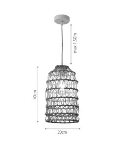 InLight Κρεμαστό Φωτιστικό από σχοινί 1xE27 D:20cm (4048-C)