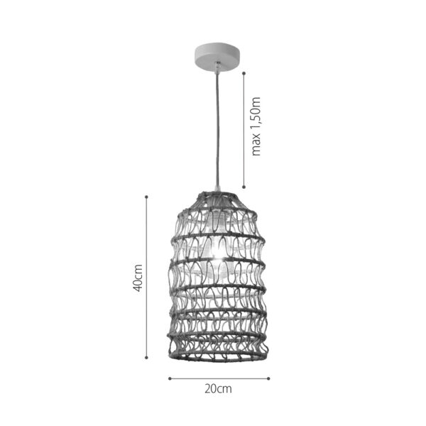 InLight Κρεμαστό Φωτιστικό από σχοινί 1xE27 D:20cm (4048-C)