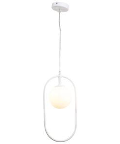 InLight Κρεμαστό φωτιστικό σε λευκή απόχρωση και λευκή οπαλίνα 1XG9 D:40cm (4050-WH)