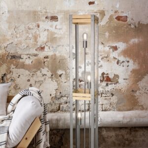 Φωτιστικό Δαπέδου Trio Lighting   E27 Νίκελ Αντικέ Μεταλλικό  405500367