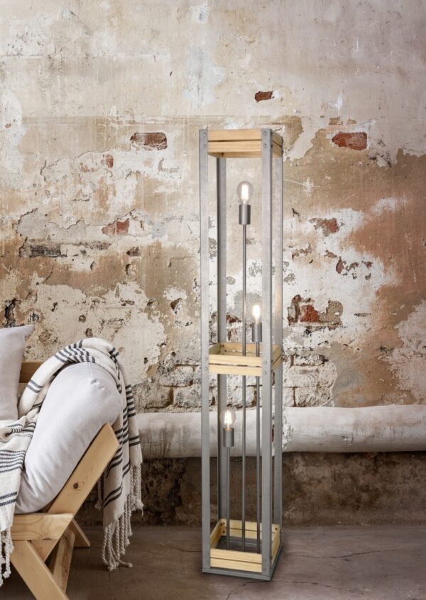 Φωτιστικό Δαπέδου Trio Lighting   E27 Νίκελ Αντικέ Μεταλλικό  405500367