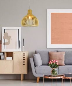 Κρεμαστό φωτιστικό οροφής ξύλινο V-TAC E27 D:450*450MM – 40551