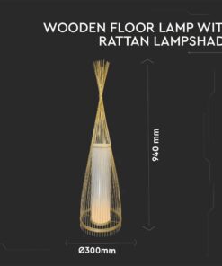 Φωτιστικό Δαπέδου V-TAC Ξύλο με Ντουί E27 – 40571