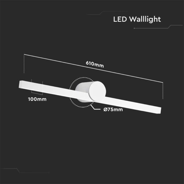 Φωτιστικό Καθρέφτη – Πίνακα Τοίχου  LED 10W V-TAC Λευκό 1530lm Φυσικό 4000K IP65 – 405821