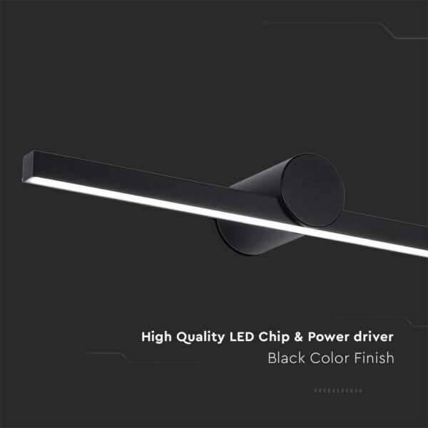 Φωτιστικό Καθρέφτη – Πίνακα Τοίχου  LED 10W V-TAC Μαύρο 1530lm Φυσικό 4000K IP65 – 405841