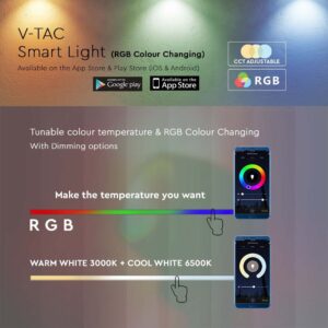 Wi-Fi Smart Επιτραπέζιο Φωτιστικό για Ατμοσφαιρικό Φωτισμό Χώρου RGB+WW+CW V-TAC Λευκό Dimmable – 405861