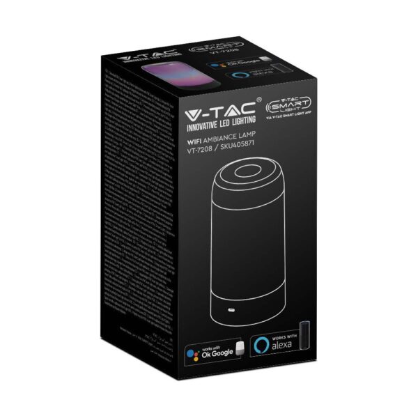 Wi-Fi Smart Επιτραπέζιο Φωτιστικό Γραφείου V-TAC Μαύρο RGB Dimmable  – 405871