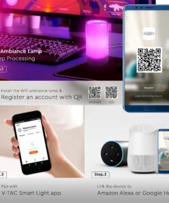 Wi-Fi Smart Επιτραπέζιο Φωτιστικό Γραφείου V-TAC Μαύρο RGB Dimmable – 405871