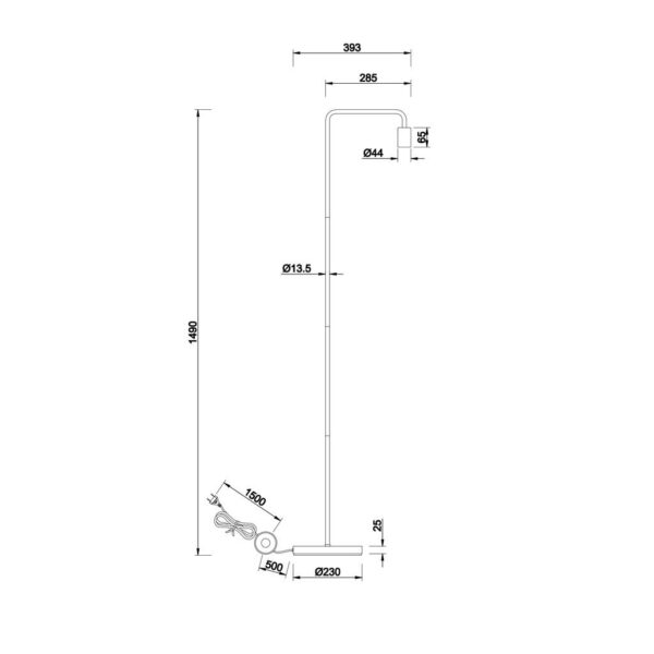 Φωτιστικό Δαπέδου Trio Lighting   E27 Μαύρο Ματ Μεταλλικό    408000132