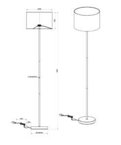 Φωτιστικό Δαπέδου Trio Lighting E27 Μαύρο Ματ Μεταλλικό 408200179
