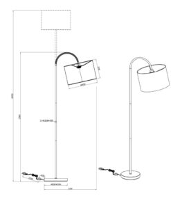 Φωτιστικό Δαπέδου Trio Lighting E27 Μαύρο Ματ Μεταλλικό 408290179