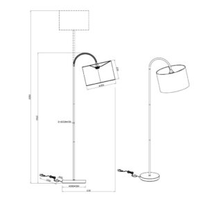 Φωτιστικό Δαπέδου Trio Lighting   E27 Μαύρο Ματ Μεταλλικό    408290179