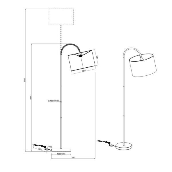 Φωτιστικό Δαπέδου Trio Lighting   E27 Μαύρο Ματ Μεταλλικό    408290179