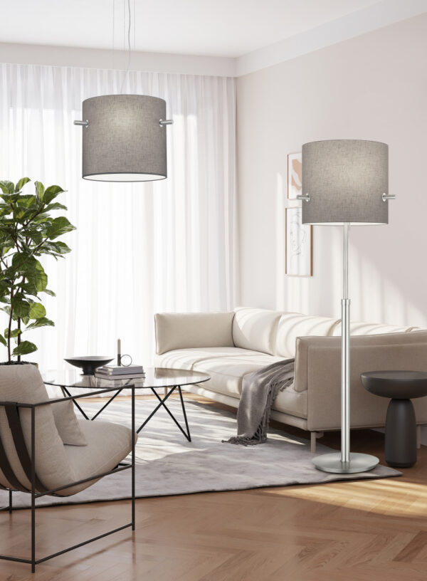 Φωτιστικό Δαπέδου Trio Lighting CAMDEN  3x E27 Νίκελ Ματ Μεταλλικό   – 408300307