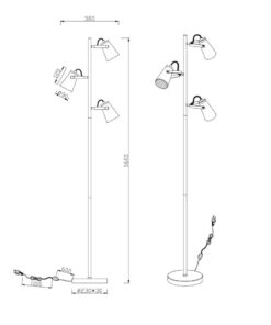 Φωτιστικό Δαπέδου Trio Lighting E14 Μαύρο Ματ Μεταλλικό 408800332
