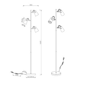 Φωτιστικό Δαπέδου Trio Lighting   E14 Μαύρο Ματ Μεταλλικό    408800332