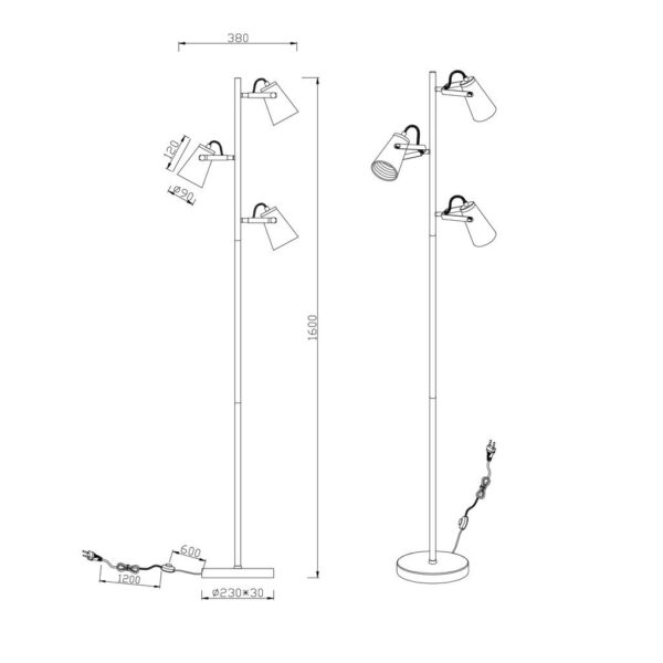 Φωτιστικό Δαπέδου Trio Lighting   E14 Μαύρο Ματ Μεταλλικό    408800332