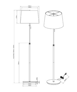 Φωτιστικό Δαπέδου Trio Lighting E27 Νίκελ Ματ Μεταλλικό 409100307