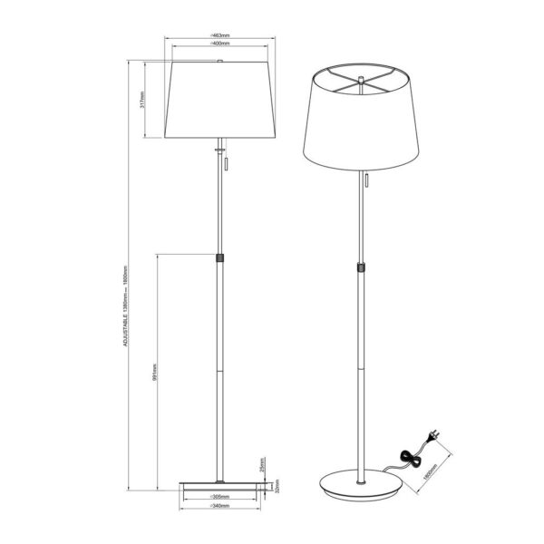 Φωτιστικό Δαπέδου Trio Lighting   E27 Νίκελ Ματ Μεταλλικό    409100307