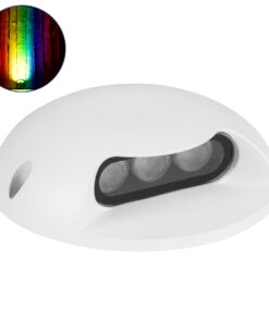 GloboStar® STEP-LUNA 90621 Επιφανειακό Φωτιστικό Σκαλοπατιού – Διαδρόμου LED 6W 600lm 10° DC 24V Αδιάβροχο IP65 Φ12 x Υ3cm Πολύχρωμο RGB DMX512 – Λευκό – 3 Years Warranty