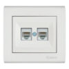 Πρίζα δικτύου RJ45 CAT6 διπλή λευκή Makel Manolya – 41001136