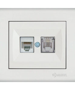 Πρίζα τηλεφώνου-δικτύου RJ11+RJ45 CAT6 διπλή λευκή Makel Manolya – 41001137