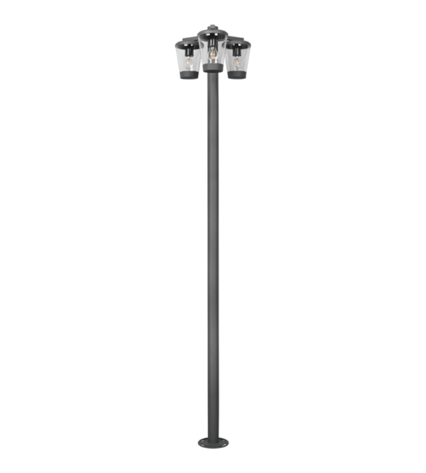 Κολωνάκι Trio Lighting 3xE27   Ανθρακί Χυτό Αλουμίνιο  IP44  – 411060342