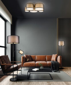 Φωτιστικό Δαπέδου Trio Lighting BURTON 1x E27 Μαύρο Ματ Μεταλλικό – 411400232