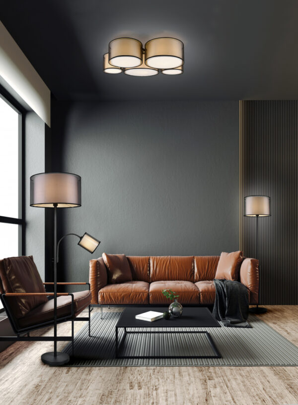 Φωτιστικό Δαπέδου Trio Lighting BURTON  1x E27 Μαύρο Ματ Μεταλλικό   – 411400232