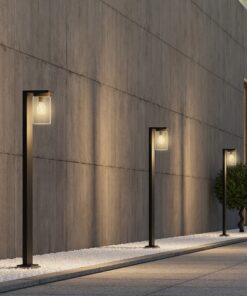 Φωτιστικό Κολωνάκι Δαπέδου Μαύρο Ματ 100cm ARDILA με Αισθητήρα Νύχτας-Ημέρας 1x E27 IP44 Trio Lighting – 411660132