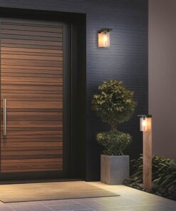 Φωτιστικό Κολωνάκι Δαπέδου σε Απόχρωση Ξύλου 100cm ARDILA με Αισθητήρα Νύχτας-Ημέρας 1x E27 IP44 Trio Lighting – 411660135