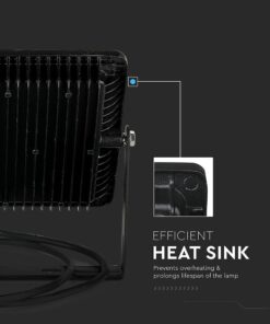 LED Προβολέας 100W V-TAC PRO Samsung Chip 100° 8200lm Μαύρος Αδιάβροχος IP65 Θερμό 3000K – 21412