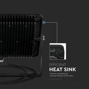 LED Προβολέας 100W V-TAC PRO Samsung Chip 100° 8200lm Μαύρος Αδιάβροχος IP65 Θερμό 3000K – 21412