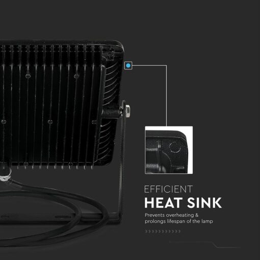 LED Προβολέας 100W V-TAC PRO Samsung Chip 100° 8200lm Μαύρος Αδιάβροχος IP65 Θερμό 3000K – 21412