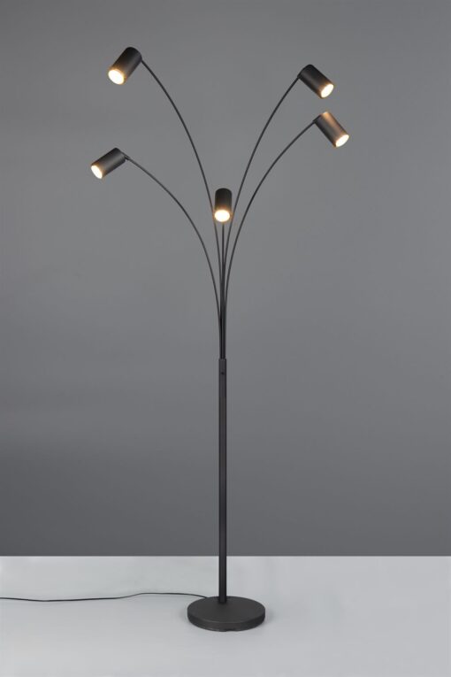 Φωτιστικό Δαπέδου Μαύρο Ματ Μεταλλικό MARLEY 5xGU10 Trio Lighting – 412400532